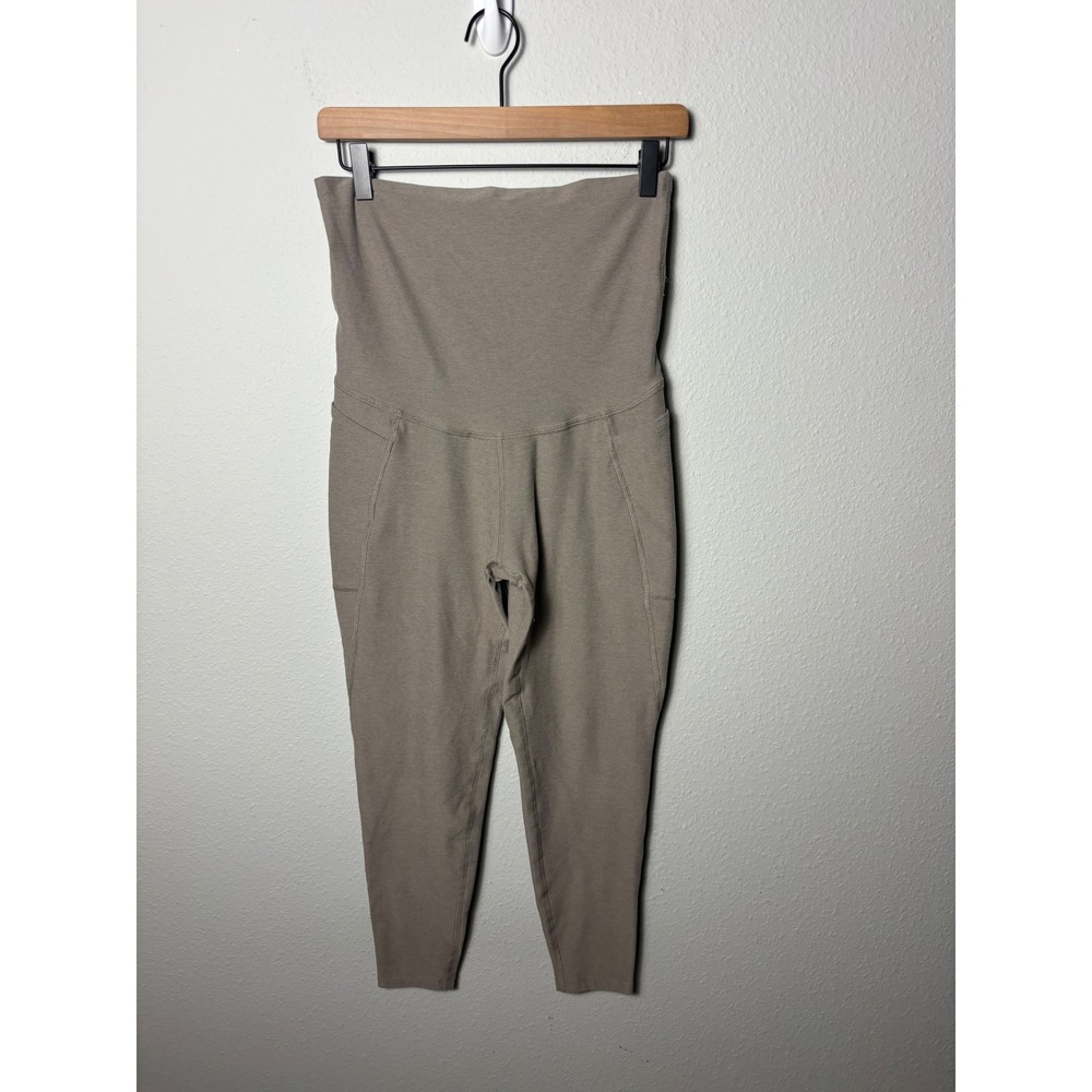 Beyond the Bump Beyond Yoga Spacedye Maternity Pocket Leggings Taupe Large